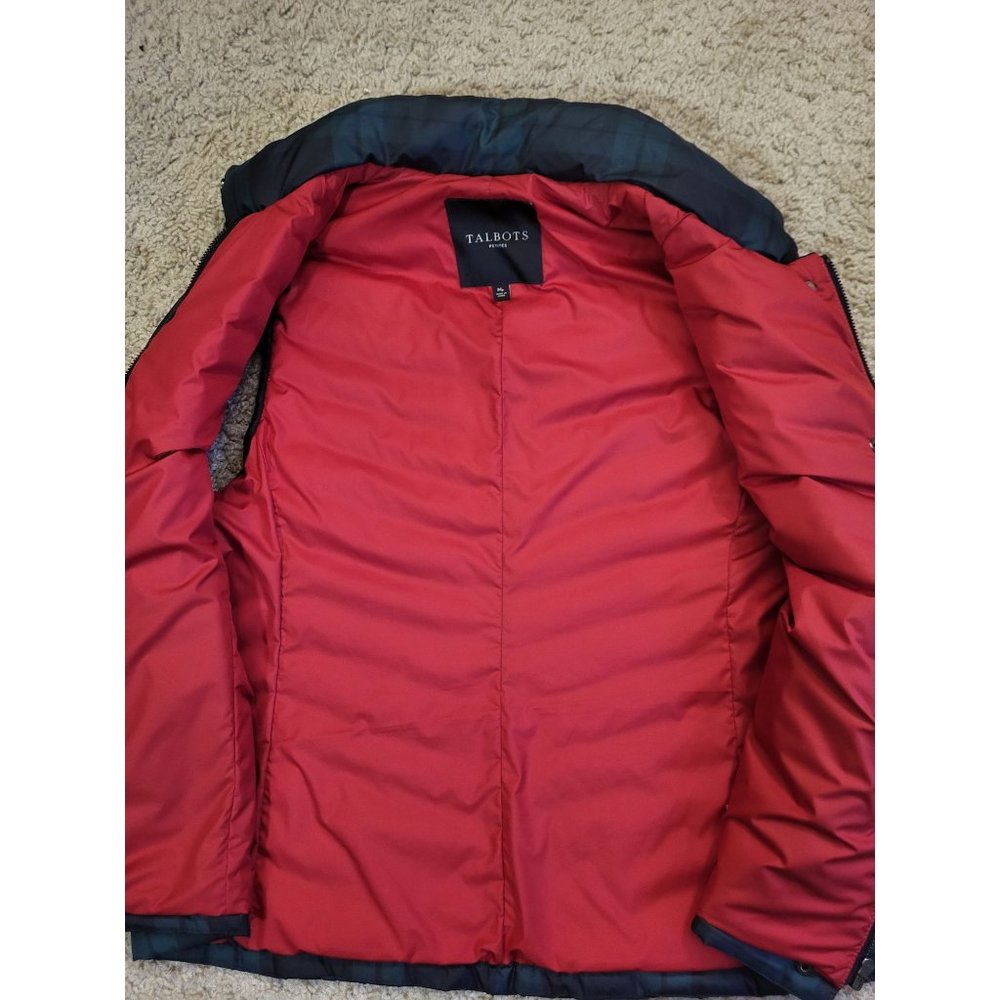Talbots Tartan Green Blue Plaid Duck Down Filled Puffer Vest, MP, Medium… - Picture 5 of 7